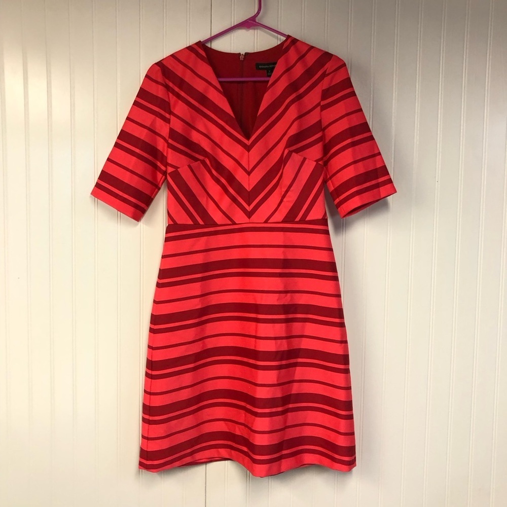 Banana Republic Striped Red Dress Short Sleeve Size 2 NWT